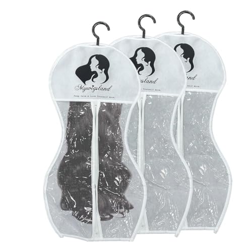 Eieenotee Per¨¹cken-Aufbewahrungstaschen mit Aufh?nger, Per¨¹ckenaufh?nger f¨¹r Mehrere Per¨¹cken, Per¨¹cken-Aufbewahrungstaschen, Sanduhrf?rmige Per¨¹cken-Aufbewahrungstasche, 3 St¨¹ck, von Eieenotee