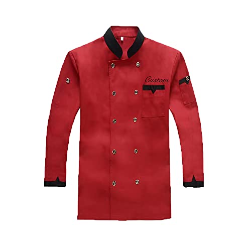 Eiennoai Personalisierter Kochmantel Langarm Kochjacken Benutzerdefinierte Küche Uniform Kochmantel für Männer Frauen von Eiennoai