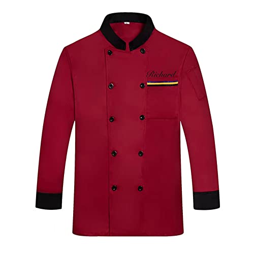 Eiennoai Personalisierter Kochmantel Langarm Kochjacken Benutzerdefinierte Küche Uniform Kochmantel für Männer Frauen von Eiennoai