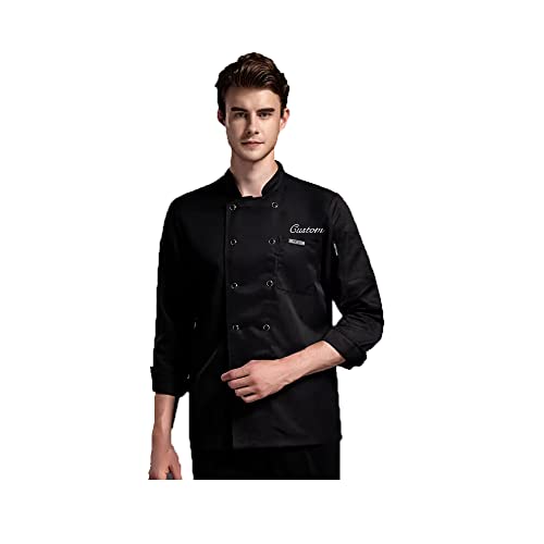 Eiennoai Personalisierter Kochmantel Langarm Kochjacken Benutzerdefinierte Küche Uniform Kochmantel für Männer Frauen von Eiennoai