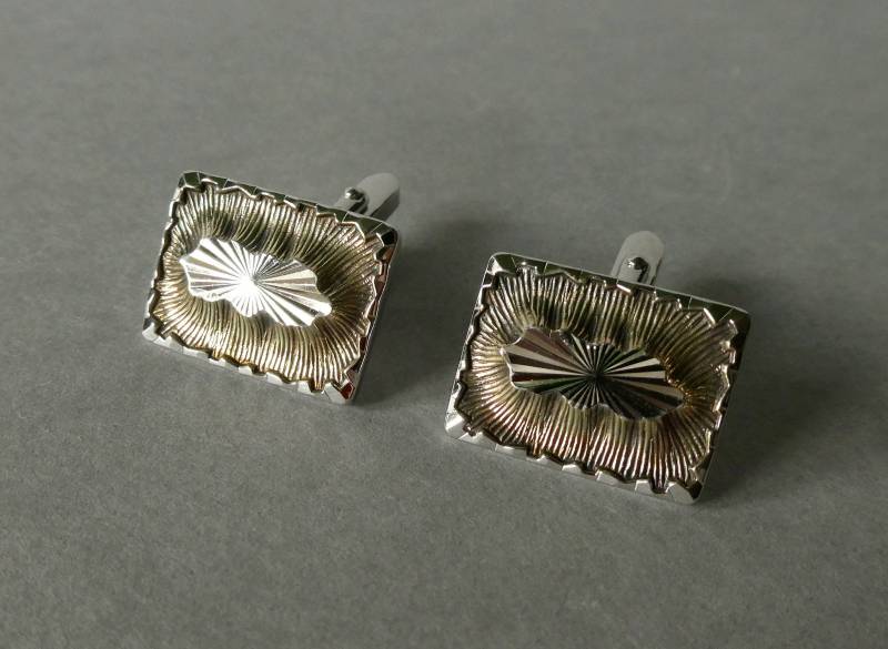 Auffallende Manschettenknöpfe, 800Er Silber, Teilweise Vergoldet, Signiert, Gestempelt, 1970Er von EifelSammelnJagen