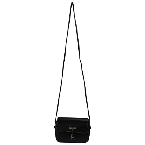 Eighosee Damen Kuriertasche, Körpertasche, PU-Leder, Mini-Umhängetasche, Handtasche (schwarz), Schwarz , Einheitsgröße von Eighosee