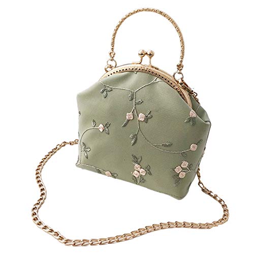 Eighosee Fashion Mini Shell Lady Crossbody Bag Chain Shoulder Bag Pu Leather Lace Handbag Women Wallet Green von Eighosee