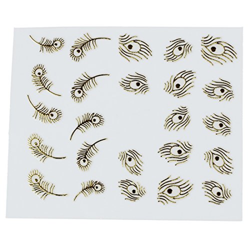 Eighosee Pfau Gold Nagel Aufkleber Nagel-Kunst-Aufkleber fuer Dame von Eighosee