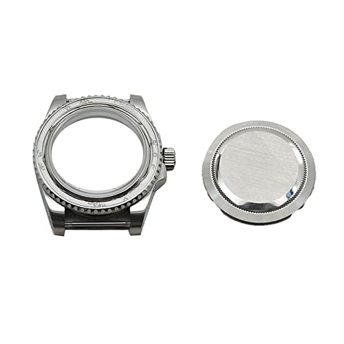 Yessetry 40Mm Edelstahl Uhren Fall Saphirglas Teile Fit Nh35A Nh36A Bewegung Kein Datum Solide Stahl Rückseite Abdeckung, silber, A von Eighosee