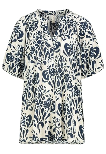 Eight 2 Nine Damen Bluse Sommerbluse mit Allover-Print und V-Ausschnitt, Farben:Beige, Größe:XXL von Eight 2 Nine