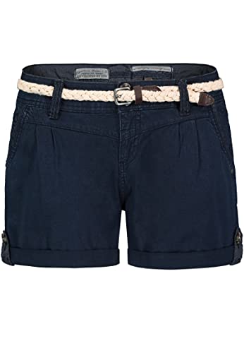 Eight 2 Nine Damen Chino Shorts Hose mit Flecht-Gürtel Dark-Blue M von Eight 2 Nine