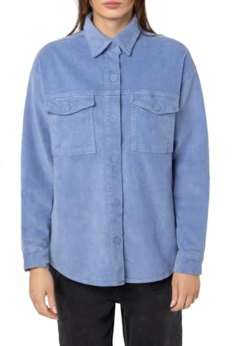 Eight 2 Nine Damen Cord Hemdjacke – Lässige Cordjacke mit Knopfleiste Blue L von Eight 2 Nine