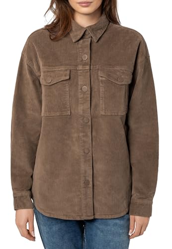Eight 2 Nine Damen Cord Hemdjacke – Lässige Cordjacke mit Knopfleiste Brown M von Eight 2 Nine
