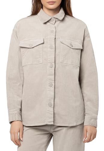 Eight 2 Nine Damen Cord Hemdjacke – Lässige Cordjacke mit Knopfleiste light-beige M von Eight 2 Nine