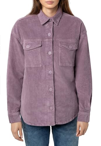 Eight 2 Nine Damen Cord Hemdjacke – Lässige Cordjacke mit Knopfleiste Purple M von Eight 2 Nine