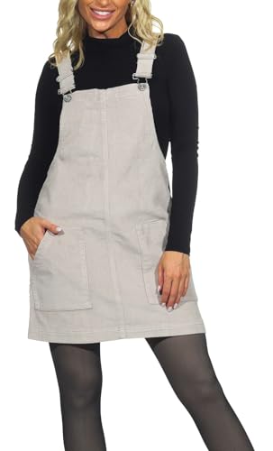 Eight 2 Nine Damen Cord Latz Rock LETN-086 Minirock mit Trägern Light Sand XL von Eight 2 Nine