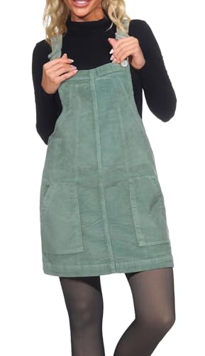 Eight 2 Nine Damen Cord Latz Rock LETN-086 Minirock mit Trägern Mineral Green M von Eight 2 Nine