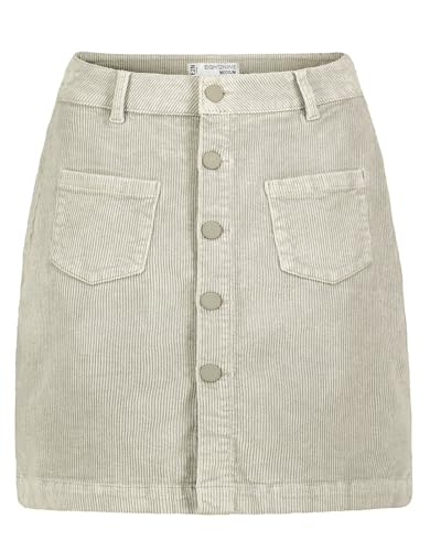 Eight 2 Nine Damen Cord Mini-Rock LETN-085 Cordrock mit sichtbarer Knopfleiste Light Beige S von Eight 2 Nine