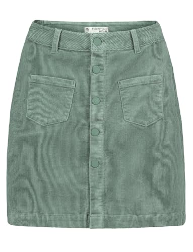 Eight 2 Nine Damen Cord Mini-Rock LETN-085 Cordrock mit sichtbarer Knopfleiste Middle Green XL von Eight 2 Nine