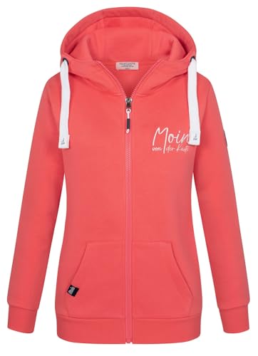 Eight 2 Nine Damen Kapuzen-Sweatjacke Moin LETN-088 Zip-Hoodie Statement Maritim Middle Orange XL von Eight 2 Nine