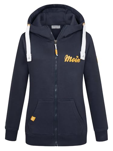 Eight 2 Nine Damen Kapuzen-Sweatjacke Moin LETN-088 Zip-Hoodie Statement Maritim Navy XL von Eight 2 Nine