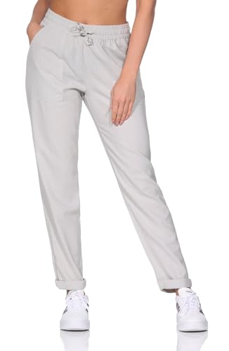 Eight 2 Nine Damen Leinen Hose LETN-100 Lange Sommerhose mit Gummibund Light Beige L von Eight 2 Nine