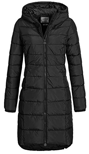 Eight 2 Nine Damen Steppmantel LETN-039 Lange Stepp-Jacke mit Kapuze black S von Eight 2 Nine
