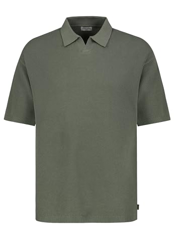 Eight 2 Nine Herren Strick-Polo-Shirt ohne Knopfleiste aus Baumwolle Green XXL von Eight 2 Nine
