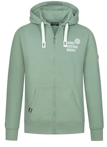 Eight 2 Nine Herren Sweatjacke Immer Richtung Norden LETN-087 Statement Maritim Light Green L von Eight 2 Nine