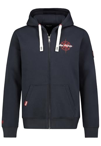 Eight 2 Nine Herren Sweatjacke mit maritimen Backprint, Oversized mit Kapuze Dark-Blue L von Eight 2 Nine