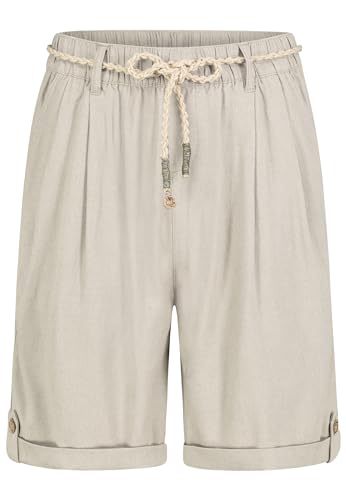 Eight 2 Nine Sublevel Damen Shorts, Paperbag-Stil, Sommerhose mit Kordelzug, umgeschlagener Saum, locker geschnitten, mit Taschen, Freizeitlook Light-beige L von Eight 2 Nine