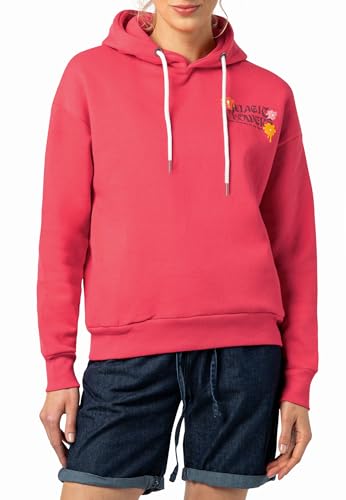 Eight 2 Nine Sublevel Damen Sweathoodie, Kapuzensweatshirt mit Blumen-Backprint pink XL von Eight 2 Nine