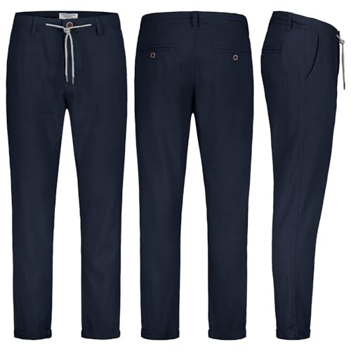 Eight2nine Herren Leinen Hose Leinenhose Regular Freizeithose Sommer Hose sehr leicht und angenehm, Hosengröße:W29, Farbe:Navy von Eight 2 Nine