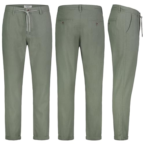 Eight 2 Nine Herren Leinen Hose Leinenhose Regular Freizeithose Sommer Hose sehr leicht und angenehm, Hosengröße:W30, Farbe:Herbal Green von Eight 2 Nine