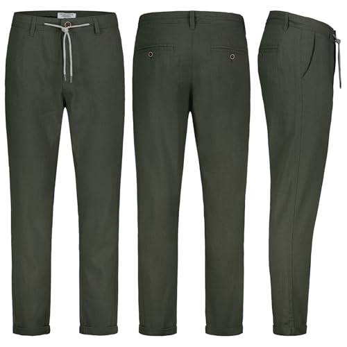 Eight 2 Nine Herren Leinen Hose Leinenhose Regular Freizeithose Sommer Hose sehr leicht und angenehm, Hosengröße:W32, Farbe:Ranger Green von Eight 2 Nine