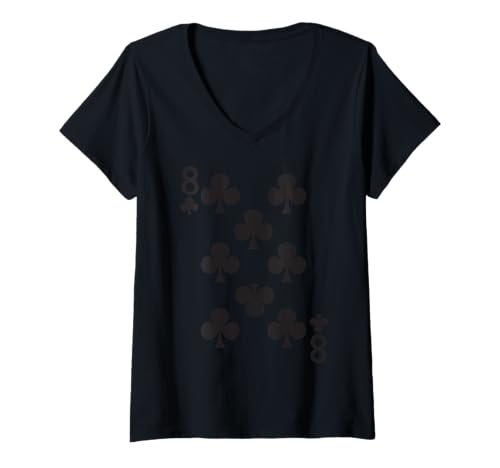 Damen Eight Card Poker Vegas Kostüm T-Shirt mit V-Ausschnitt Damen Eight Card Poker Vegas Kostüm T-Shirt mit V-Ausschnitt von Eight Cards Outfit