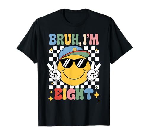 Bruh I'm Eight zum 8. Geburtstag, fetzige Jungs, Mädchen, 8 Jahre T-Shirt Bruh I'm Eight zum 8. Geburtstag, fetzige Jungs, Mädchen, 8 Jahre T-Shirt von Eight Is A Vibe Groovy 8th Birthday Tees