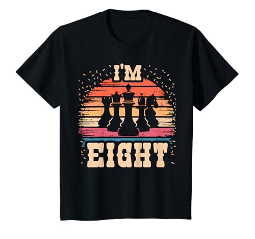 Kinder Schach 8 Jahre alt Geburtstag Junge Mädchen 8. Schach Geburtstag T-Shirt von Eight Year Old Chess Player Eighth Birthday