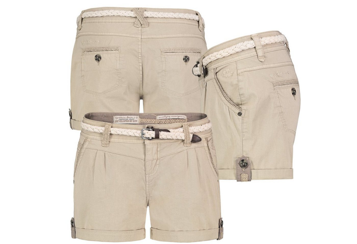 Eight2Nine Bermudas Short Bermuda kurze Hose Sommer Chino Shorts stoff Hotpants mit Gürtel von Eight2Nine