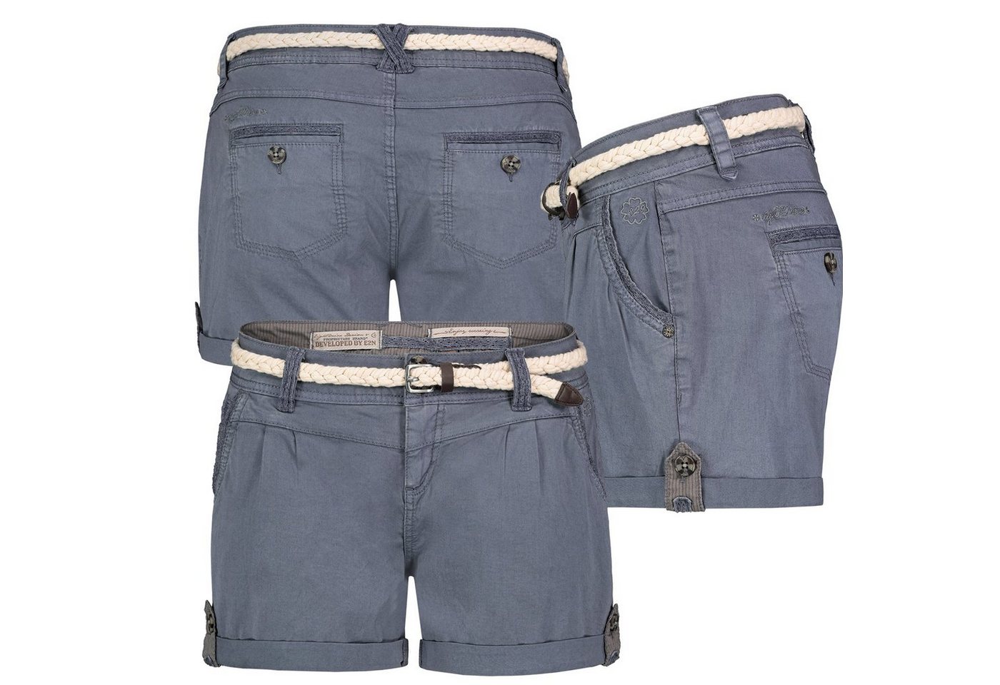 Eight2Nine Bermudas Short Bermuda kurze Hose Sommer Chino Shorts stoff Hotpants mit Gürtel von Eight2Nine