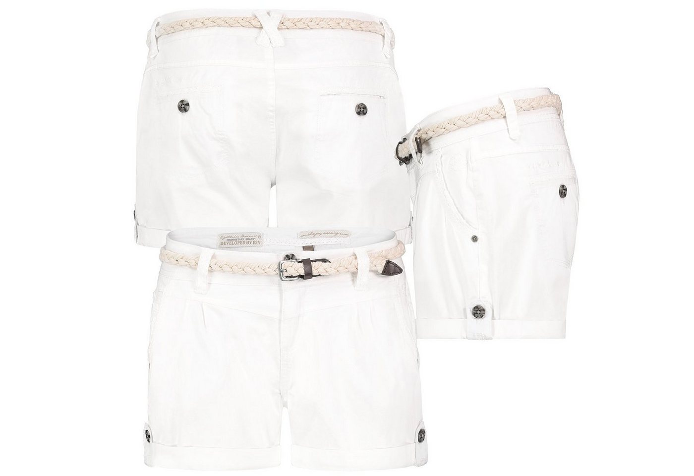 Eight2Nine Bermudas Short Bermuda kurze Hose Sommer Chino Shorts stoff Hotpants mit Gürtel von Eight2Nine