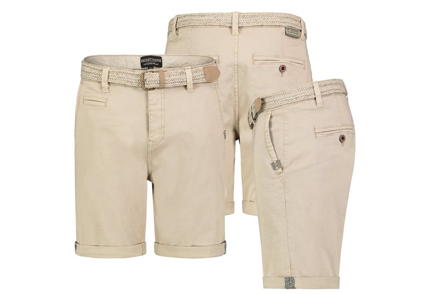 Eight2Nine Chinos Herren Chino Short kurze Hose Bermuda Knielang Shorts Stoff Sommer von Eight2Nine