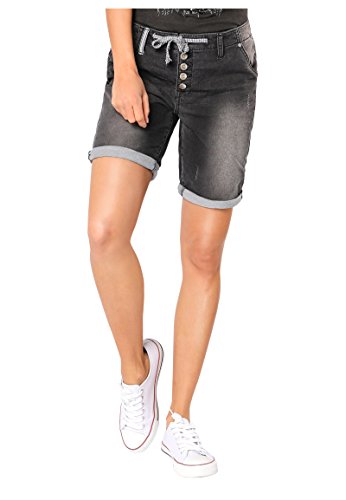 Eight2Nine Damen Boyfriend Bermuda Shorts in Denim-Optik Black XXL von Eight2Nine