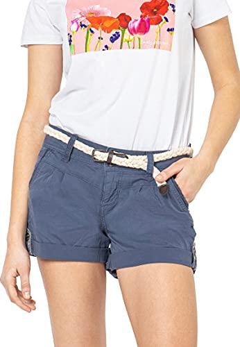 Eight2Nine Damen Chino Shorts Hose mit Flecht-Gürtel Blue L von Eight2Nine