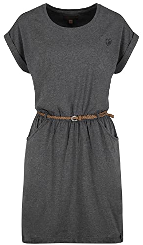 Eight 2 Nine Damen Kleid LETN-065 Shirtkleid mit geflochtenem Gürtel Anthracite Grey Melange L von Eight 2 Nine