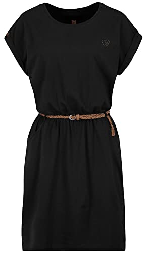 Eight2Nine Damen Kleid LETN-065 Shirtkleid mit geflochtenem Gürtel Black S von Eight2Nine