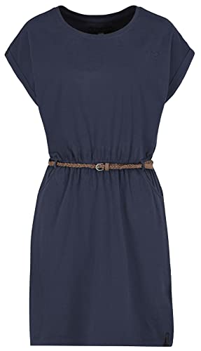 Eight2Nine Damen Kleid LETN-065 Shirtkleid mit geflochtenem Gürtel Dark Navy XL von Eight2Nine