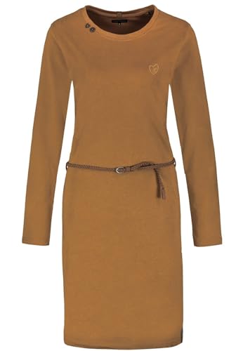 Eight2Nine Damen Midi Jersey Kleid LETN-070 Shirtkleid Langarm Oak Brown L von Eight2Nine