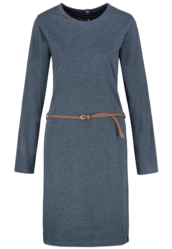 Eight 2 Nine Damen Midi Jersey Kleid LETN-070 Shirtkleid Langarm Stormy Blue Melange L von Eight 2 Nine