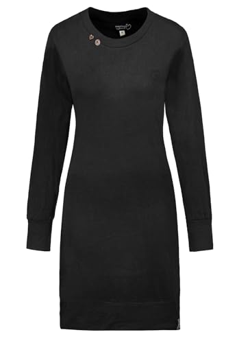 Eight2Nine Damen Midi Sweat-Kleid LETN-071 D12072W30371A6ENLE Black XL von Eight2Nine