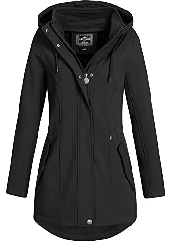 Eight2Nine Damen Softshelljacke LETN-041 Kurzmantel mit Kapuze black (003) M von Eight2Nine