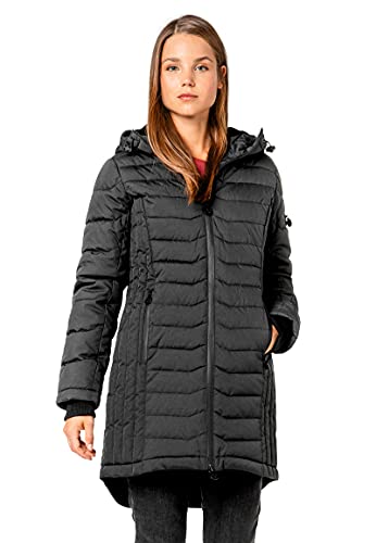 Eight2Nine Damen Stepp-Mantel mit gefütterter Kapuze dark-grey L von Eight2Nine