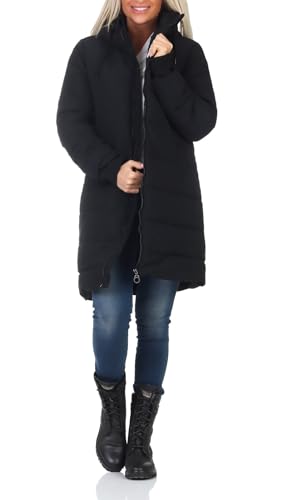 Eight2Nine Damen Steppmantel Winterjacke LETN-068 mit Kapuze Black L von Eight2Nine