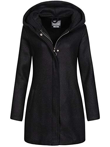 Eight2Nine Damen Strickmantel LETN-053 Jacke mit Kapuze black L von Eight2Nine